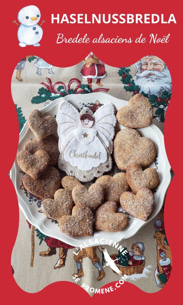 Haselnussbredla, les traditionnels bredele alsaciens de Noël aux noisettes.