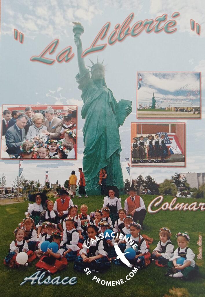 Souvenir postcard of the inauguration of the Statue of Liberty in Colmar.