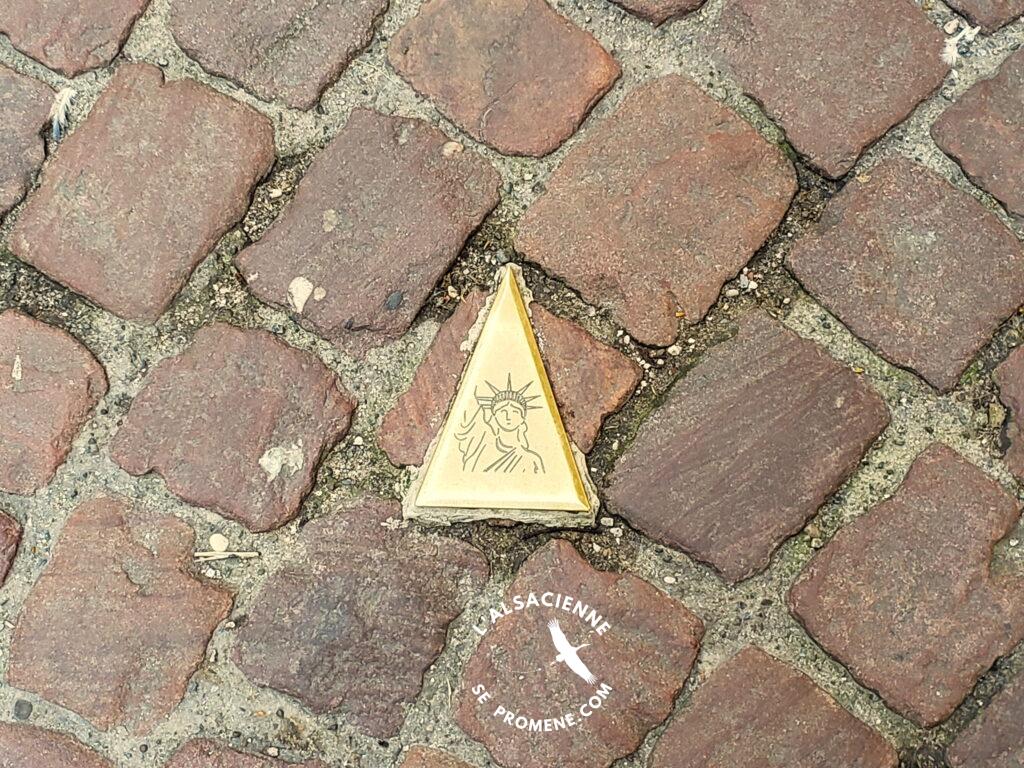 Signposted historical trail in Colmar, Alsace France